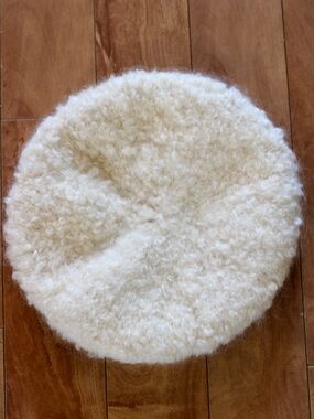 Cream Faux Shearling Beret - Women's Cozy Hat